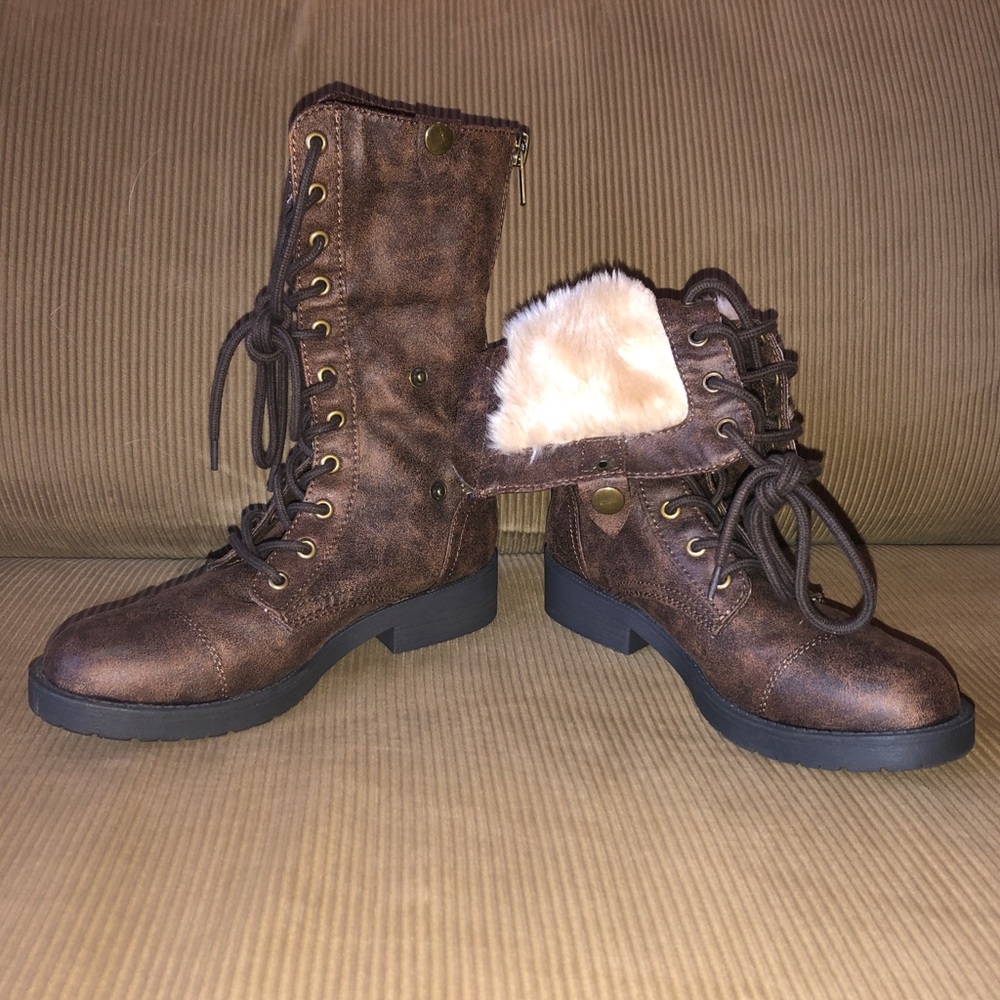Forever 21 Brown Combat Boots